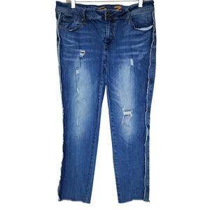Seven7 Distressed Size 14 Ankle Skinny Paint Splatter Jeans